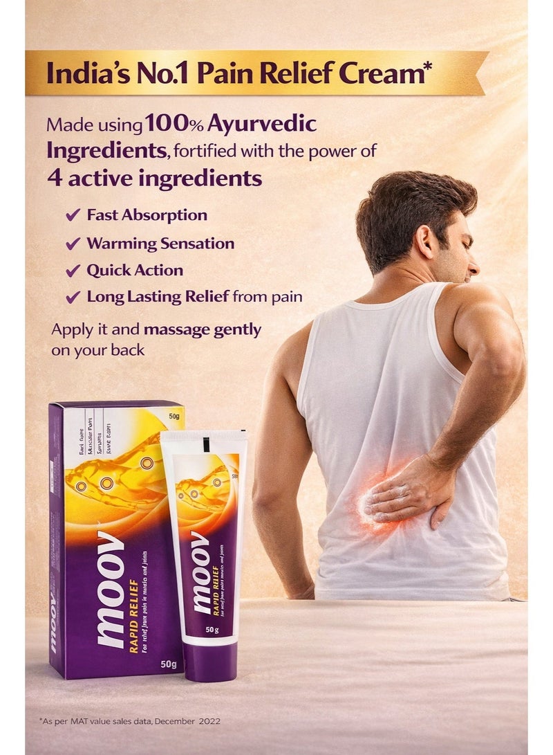 موف كريم مسكن الآلام السريع 50 جم – عبوة 3 قطع | تركيبة أيورفيدية 100% لآلام الظهر والعضلات والمفاصل والالتهابات - Image 2